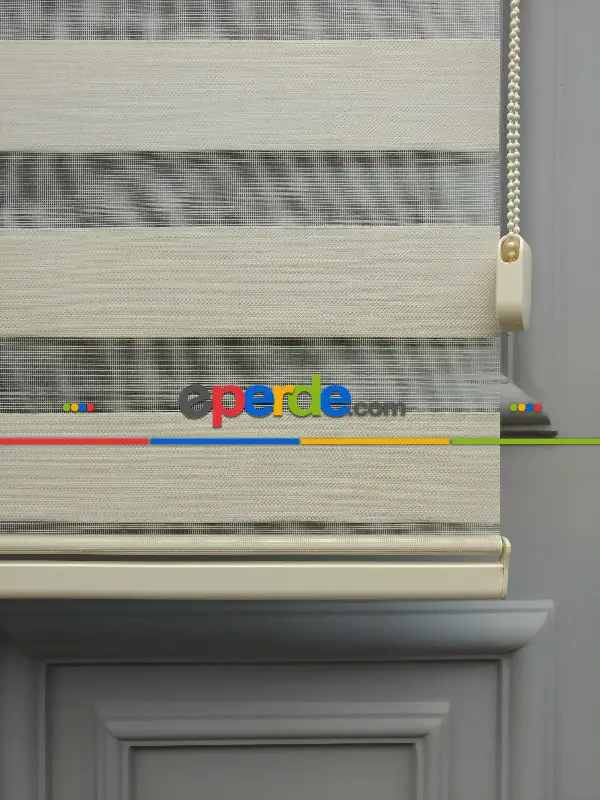 Salon Zebra Perde - Karartma Zebra Perde - Blackout Zebra Perde-ışık Geçirmez Zebra Perde- Bej