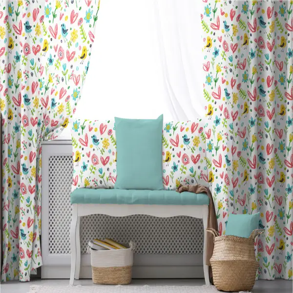 Çocuk Odası Fon Perde Evim 437 Kumaşı Kalındır Duck Bezi Değildir