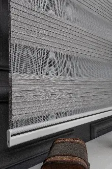 Oturma Odası - Zebra Perde - Gümüş Simli Geniş Plise Zebra Perde