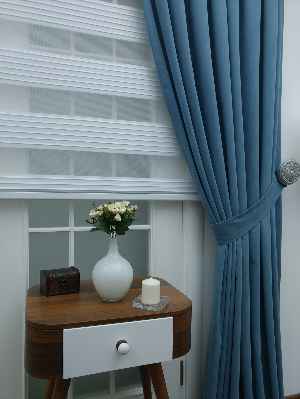 Mavi Düz Fon Perde (280 Eninde)- Mavi