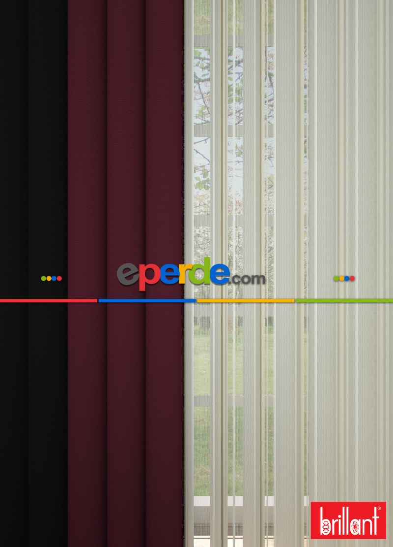 Brillant Akıllı Tül Siyah-koyu Kırmızı Perde Tül Dikey Zebra Perde Düz 1. Kalite