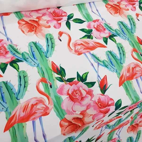 Tropikal Desenli Fon Perde Evm321 -t - Kumaşı Kalındır Duck Bezi Değildir.- Yeşil-Beyaz-Pembe-Çok Renkli