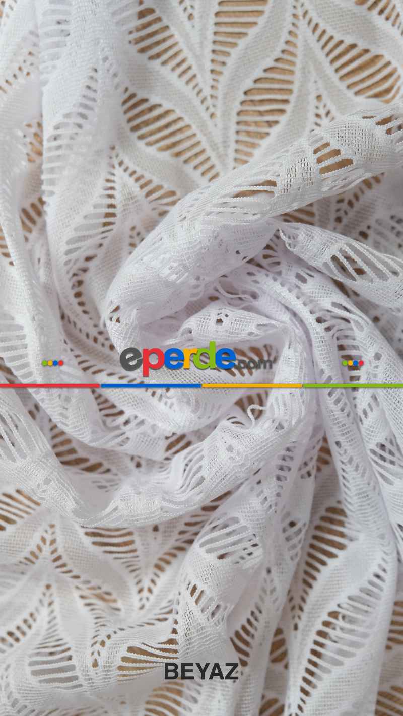 Ekru Nakışlı Tül Perde, Ağır Gramajlı Premium Seri, 7 Renk