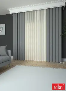 Brillant Akıllı Tül Perde Gri Renkli Tül Dikey Zebra Perde Düz 1. Kalite