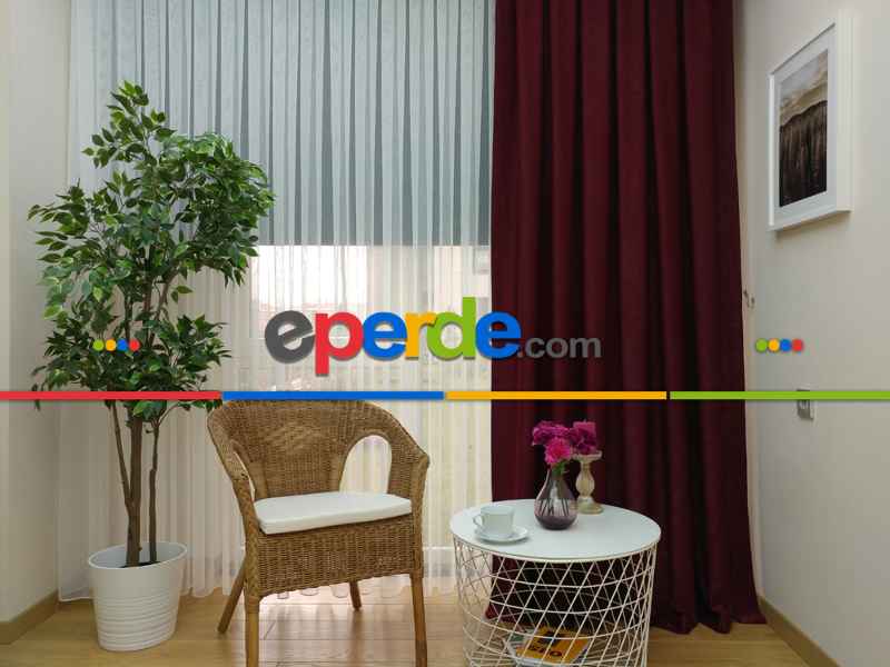 Soft Bordo Fon Perde Geniş En (285)- Bordo