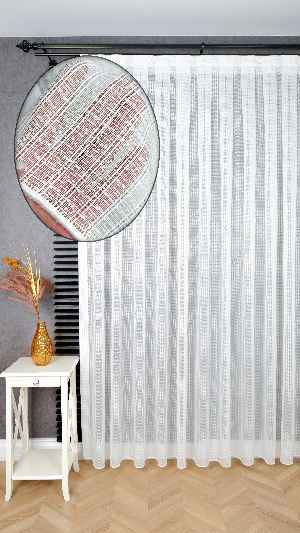 Simli Çizgili Modern Zarif Düz Tül Perde Mira Tül