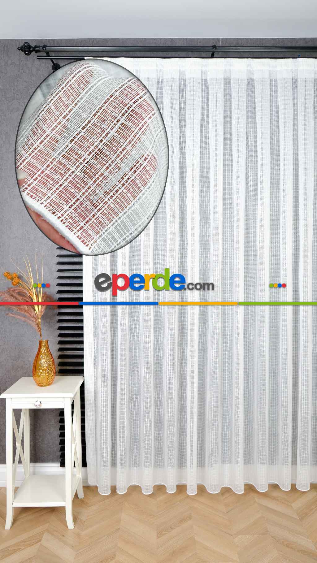 Simli Çizgili Modern Zarif Düz Tül Perde Mira Tül