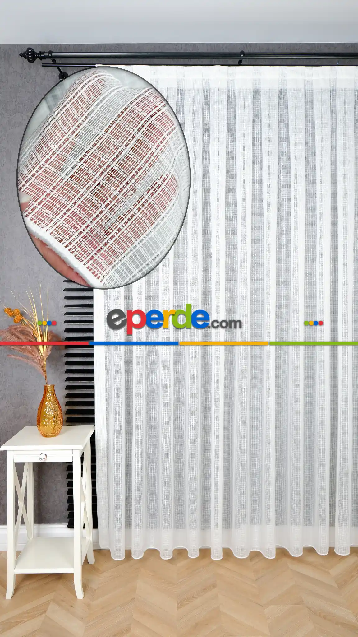 Simli Çizgili Modern Zarif Düz Tül Perde Mira Tül