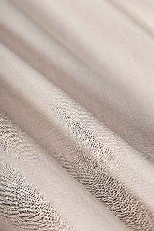 Krep Krem Düz Tül Perde
