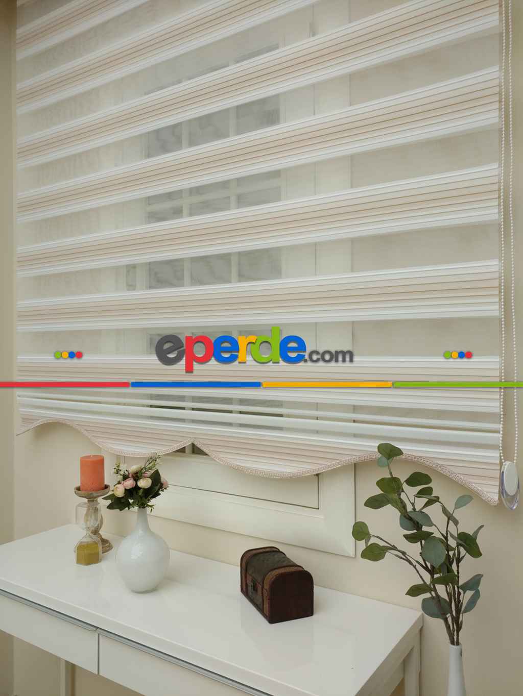 Zebra Perde - Degrade Pileli Zebra ( Renk Geçişli Pileli )- Pudra