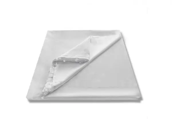 Yatak Odası - Beyaz Krem Saten Uzun Güneşlik 1. Kalite Fransız Camlar İçin