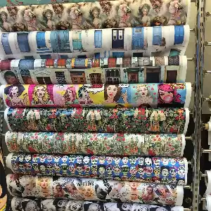 Etnik Desenli Döşemelik Ve Fon Perde Kumaşı Evm218 _e - Kumaşı Kalındır Duck Bezi Değildir.- Lacivert-Mavi-Beyaz-Çok Renkli