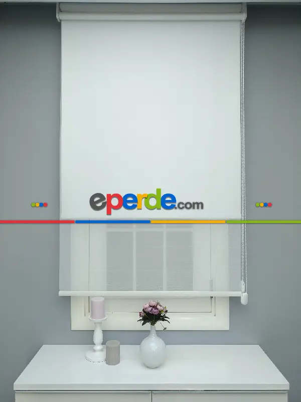 Çiftli Sistem Tül Stor- Beyaz