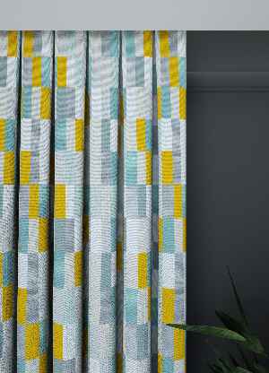 Dökümlü Kumaştan Geniş En Geometrik Desen Fon Perde 1. Kalite