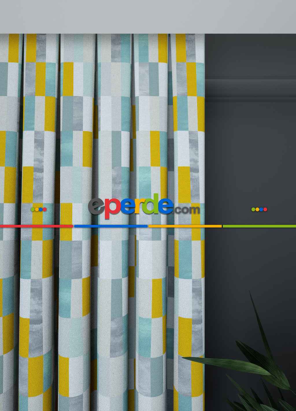 Dökümlü Kumaştan Geniş En Geometrik Desen Fon Perde 1. Kalite