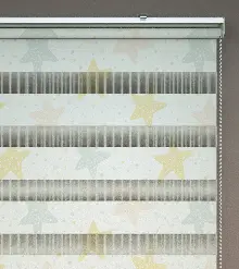 Yıldız Desenli Baskılı Zebra Perde- Çok Renkli