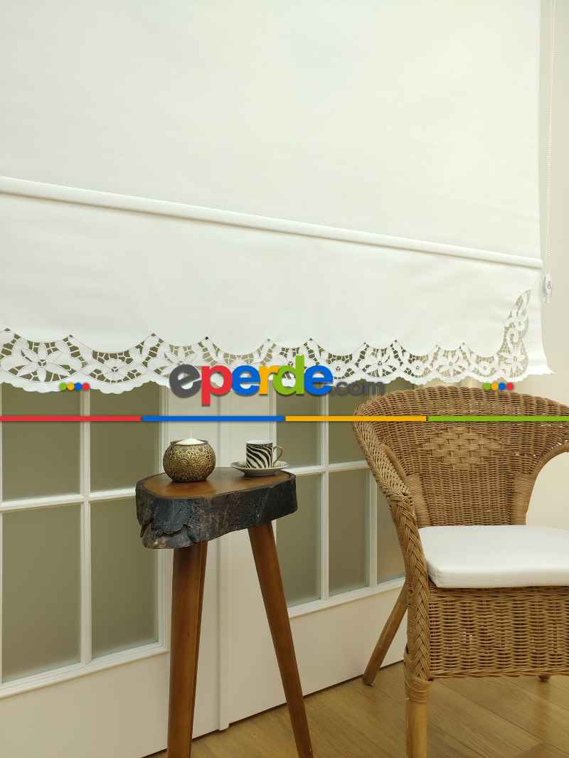 Mutfak Stor Perde - 33 Farklı Renk - İşlemeli- Gri-Füme-Antrasit