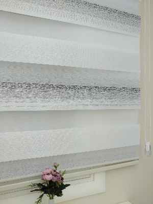 Ekru - Gri Detaylı Zebra Perde 2021 Elit- Gri-füme-antrasit-ekru