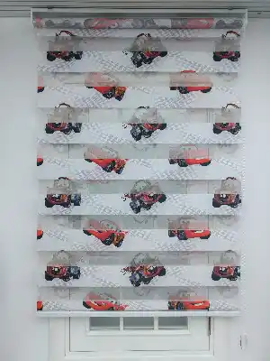 Çocuk Odası - Mcqueen Arabalar Desenli Zebra Perde-  Çok Renkli 2