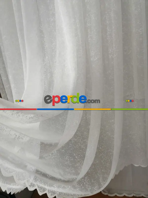 Serpme Spor Desenli Fransız Danteli Örme Tül - 2 Renk Seçeneği ( Ekru/ Krem)