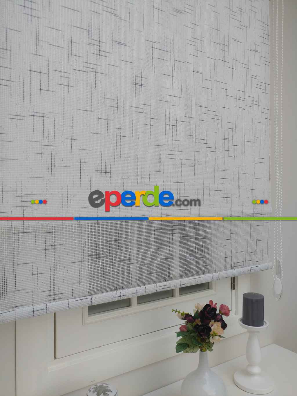 Keten Tül Stor Wicker - Çiftli Sistem Tül Stor Perde (wicker) Prag 04- Gri-Füme-Antrasit-Gri Açık