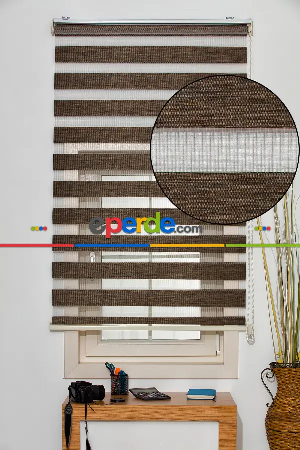 Acı Kahve Zebra Perde - Acı Kahve