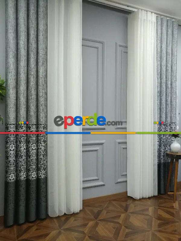 Lens Akıllı Dikey Tül Perde Antik-53- Çok Renkli 2