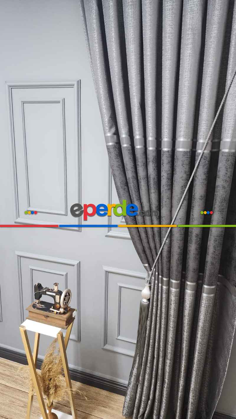 Gri Modern Fon Perde - Adet Fiyatıdır 70cm X 275cm 