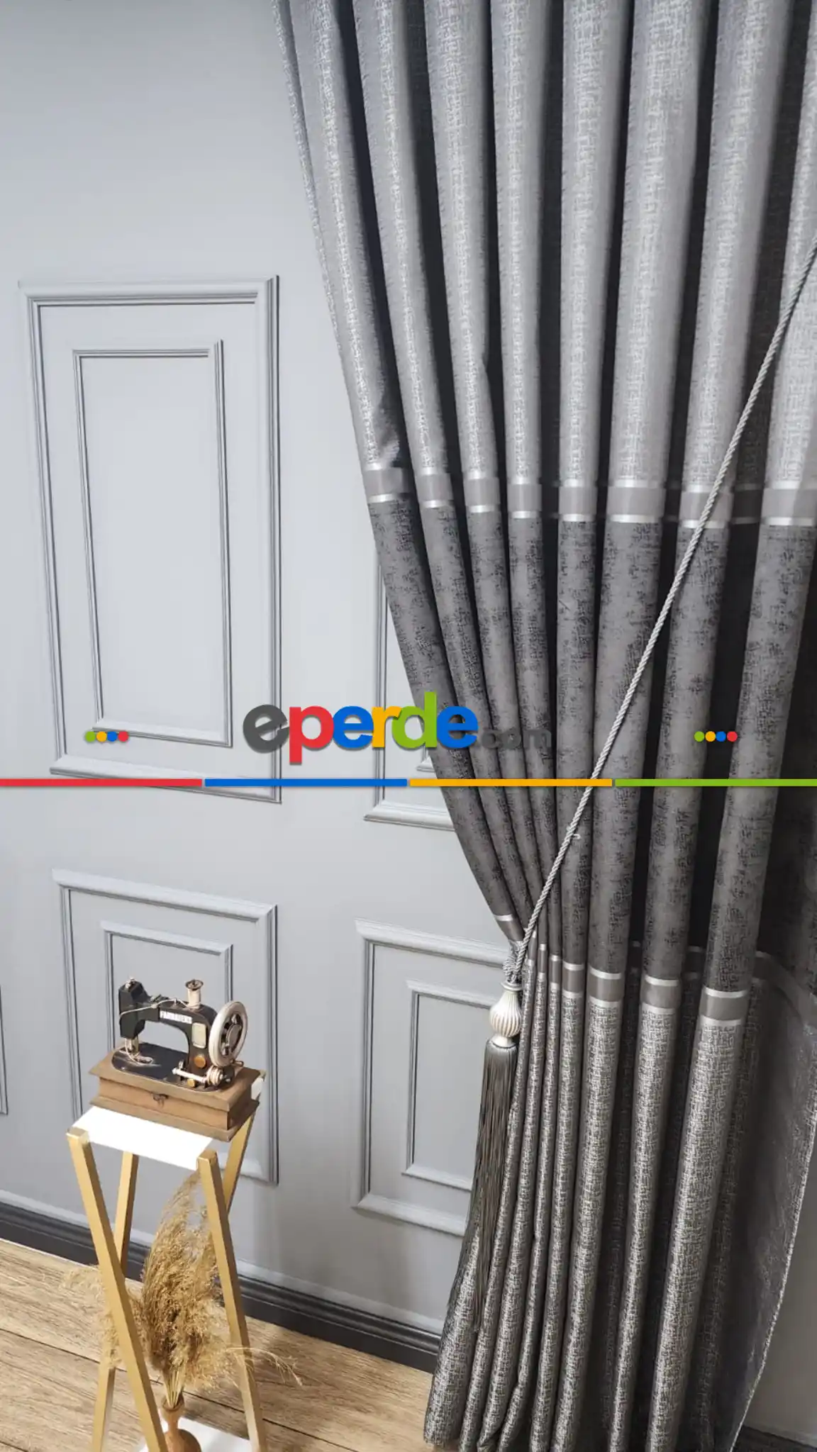 Gri Modern Fon Perde - Adet Fiyatıdır 70cm X 275cm 