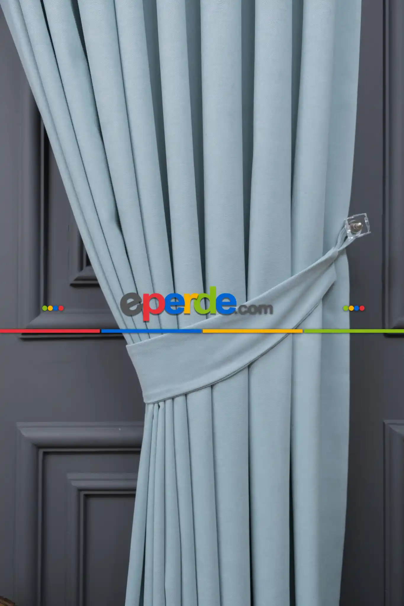 Salon - Mint Yeşli Düz F0n Perde Dökümlü En 