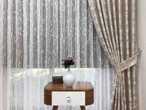 Bej - Katyonik Jakar Fon Perde- Bej