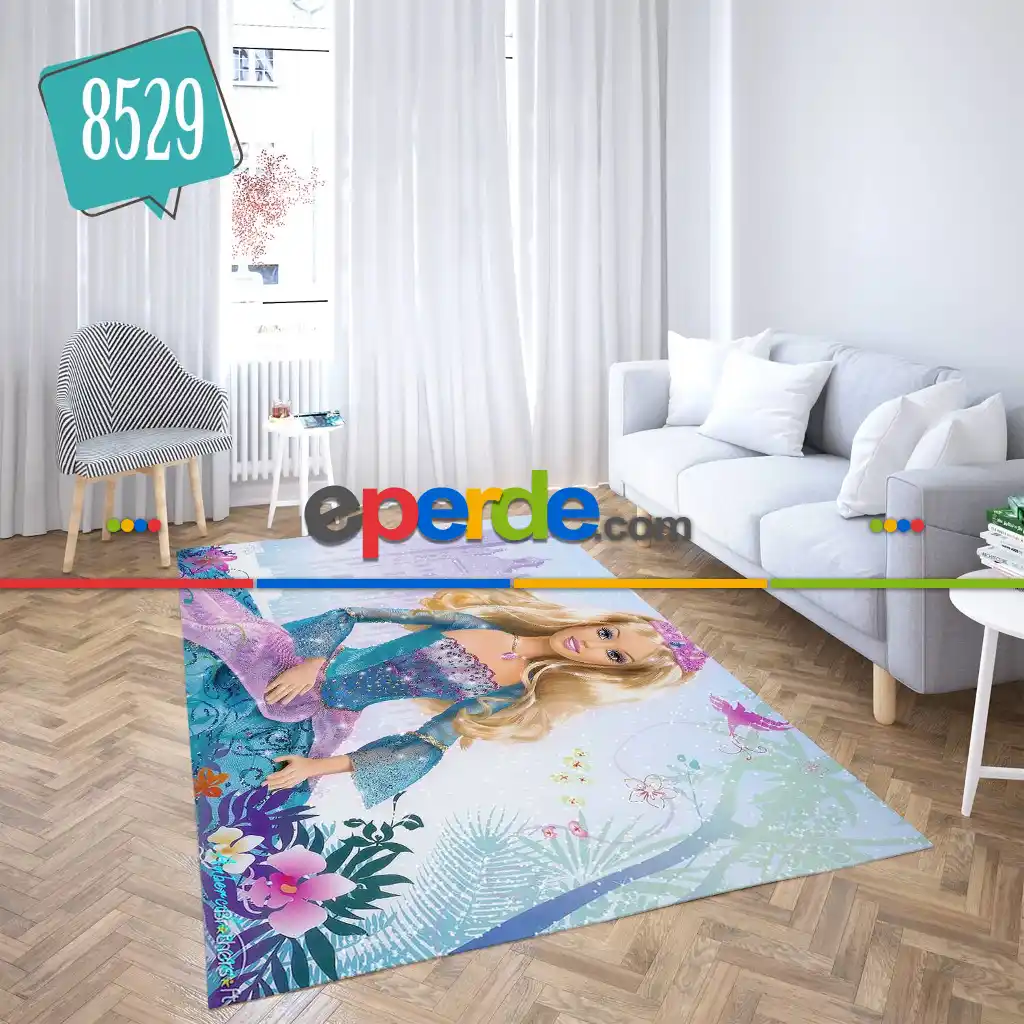 Halı Kılıfı- Barbie Baskılı Model 8529- Çok Renkli