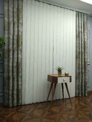 2021 Sezonu - Tül Dikey Zebra Perde - Fon Kumaşlı Tül Dikey Perde - Stor Tül Perde Hepsi Birarada- Sarı-füme-ekru