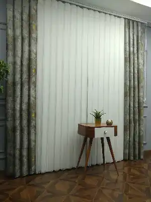 2021 Sezonu - Tül Dikey Zebra Perde - Fon Kumaşlı Tül Dikey Perde - Stor Tül Perde Hepsi Birarada- Sarı-füme-ekru