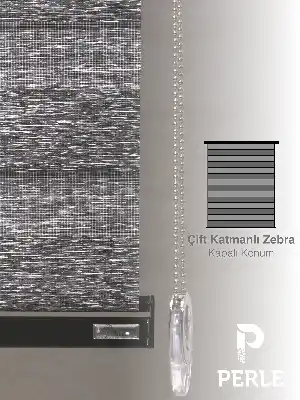 Koyu Gri Renk Bambu Stor Zebra Perde Yüksek Kalite Alüminyum Kasa Soft Bamboo