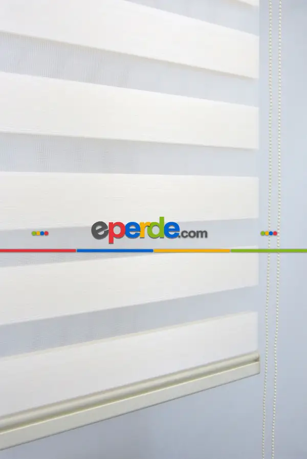 New Düz Zebra Perde- Krem Açık
