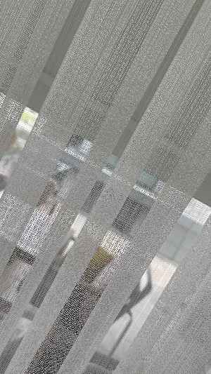 % 50 İndirimli Hazır Ölçü Çizgili Düz Tül - Ütü İstemez