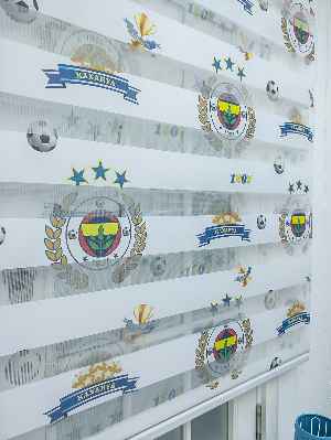 Genç Odası - Zebra Perde- Dijital Taraftar Baskılı Fenerbahçe Zebra Perde- Lacivert-sarı