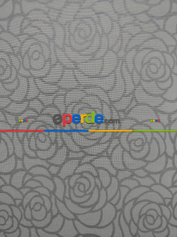 Salon Stor - Gri Simli Gül Desen Stor- Gri-füme-antrasit-beyaz-gri Simli- Çok Renkli 2