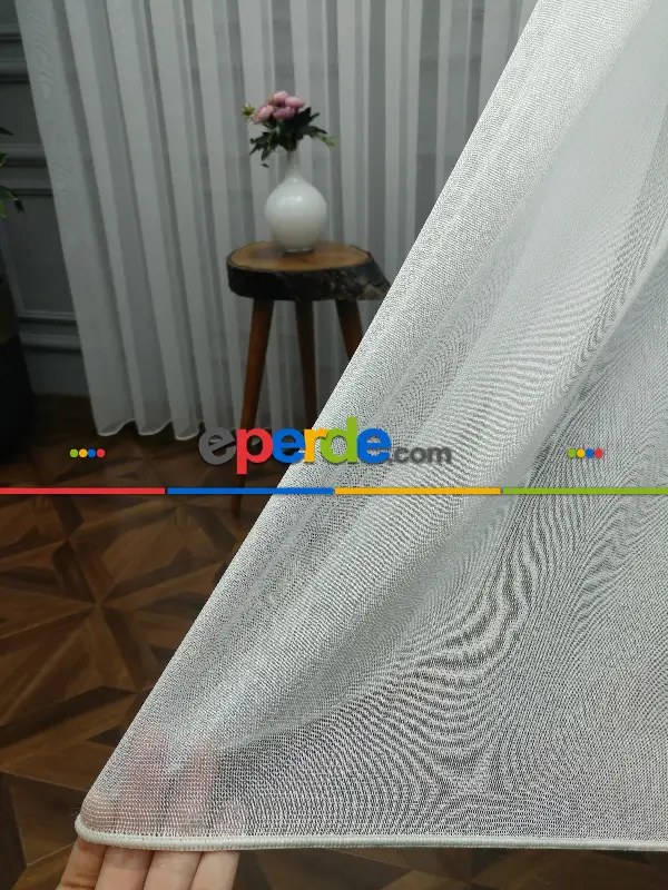 Salon Tül Perde - 2021 Sezonu - Düz Tül - Zemin Efektli Tül - Zırh Tül - Ütü İstemez- Ekru