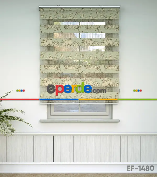 Genç Odası - Denizci Desenli Baskılı Zebra Perde- Çok Renkli 2