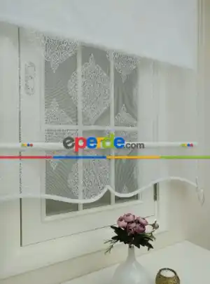 Örme Tül Stor Perde- Ekru