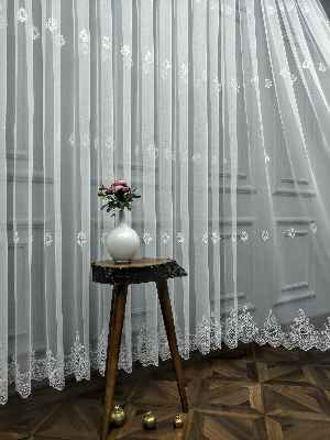 Grek Brode Desenli Brode Tül Perde (yeni Sezon)- Ekru