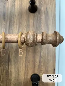 Meşe Raylı Veya Raysız Plastik Halkalı Rustik Perde Askısı