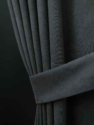 Gri Renk Düz Pileli Fon Perde- Gri-Füme-Antrasit 70cm X 260cm 