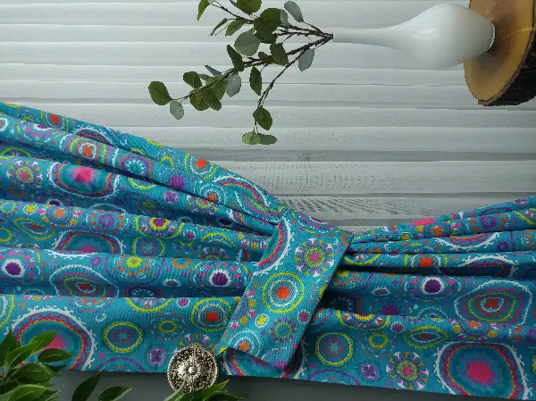 Mutfak Fon Perde Baskılı K621 E- Mavi