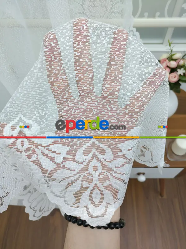 Düz Tül Fon Perde- Ekru