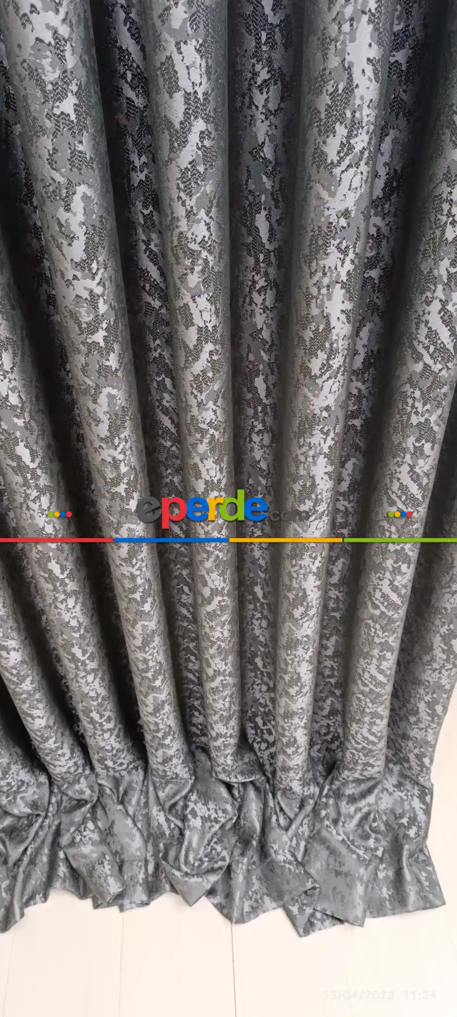 Yatak Odası - 2023 Elit Modern Desenli Fosforlu İplik Dokuma Fon Perde - 2