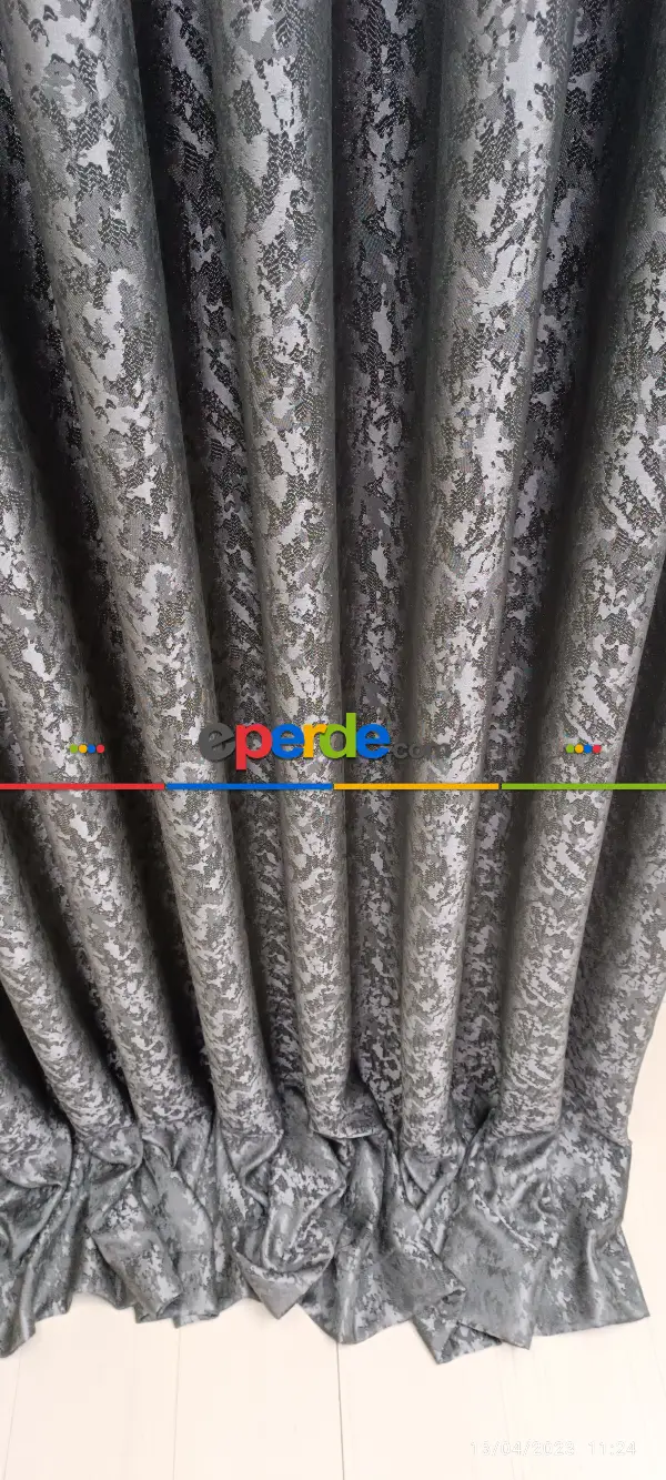 Yatak Odası - 2023 Elit Modern Desenli Fosforlu İplik Dokuma Fon Perde - 2