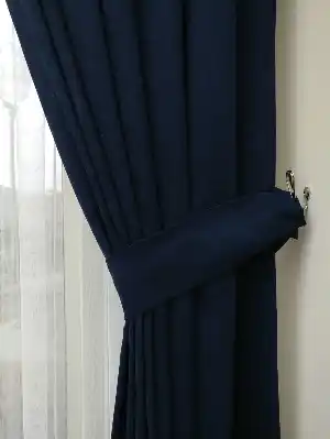 Koyu Lacivert Düz Fon Perde 180cm En- Lacivert